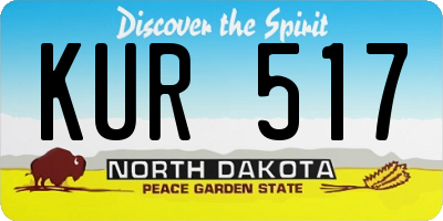 ND license plate KUR517