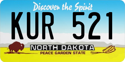 ND license plate KUR521
