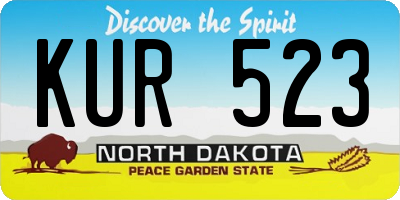 ND license plate KUR523
