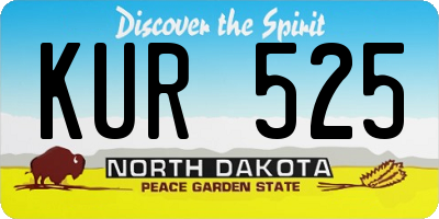 ND license plate KUR525