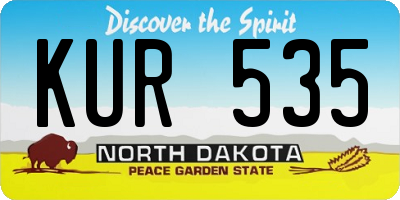 ND license plate KUR535