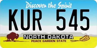 ND license plate KUR545