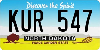 ND license plate KUR547