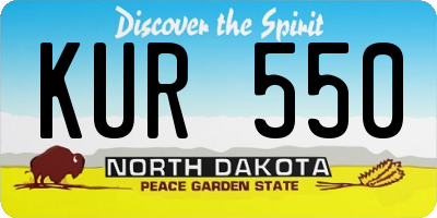 ND license plate KUR550