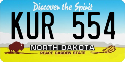 ND license plate KUR554
