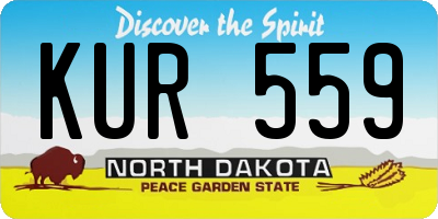 ND license plate KUR559