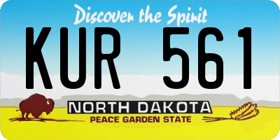 ND license plate KUR561