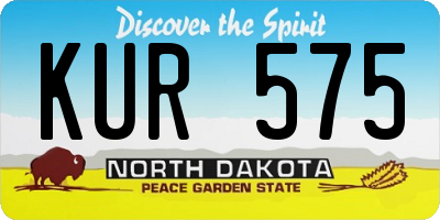 ND license plate KUR575
