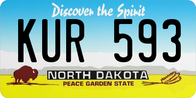 ND license plate KUR593