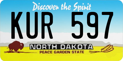 ND license plate KUR597