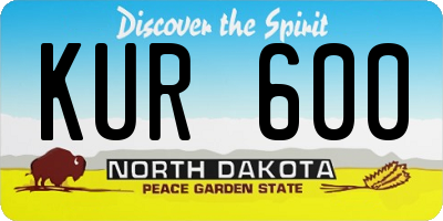 ND license plate KUR600