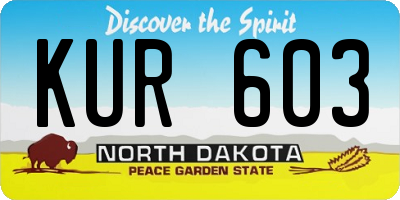 ND license plate KUR603