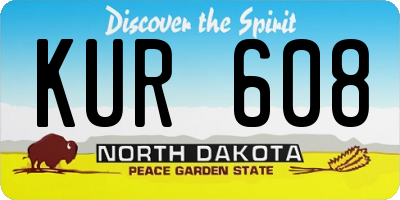 ND license plate KUR608