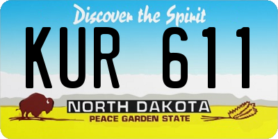 ND license plate KUR611