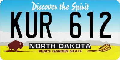 ND license plate KUR612
