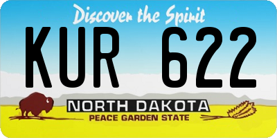 ND license plate KUR622