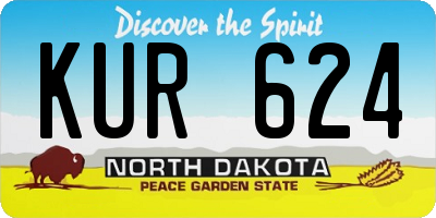 ND license plate KUR624