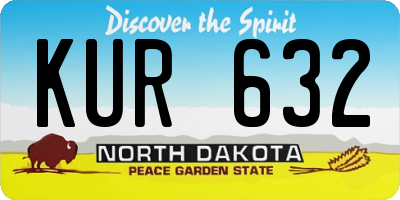 ND license plate KUR632