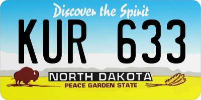 ND license plate KUR633