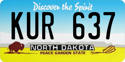 ND license plate KUR637