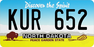 ND license plate KUR652