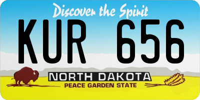 ND license plate KUR656