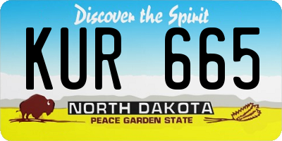 ND license plate KUR665