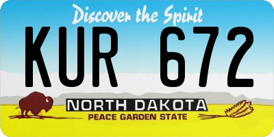 ND license plate KUR672