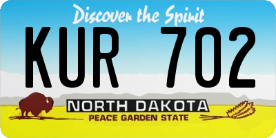 ND license plate KUR702
