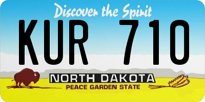 ND license plate KUR710