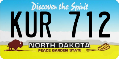 ND license plate KUR712