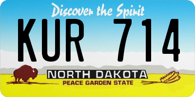 ND license plate KUR714