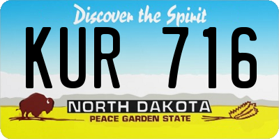 ND license plate KUR716