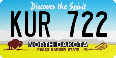 ND license plate KUR722