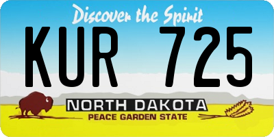 ND license plate KUR725