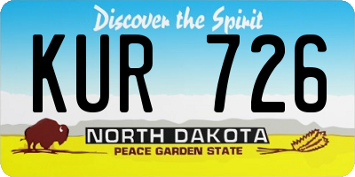 ND license plate KUR726