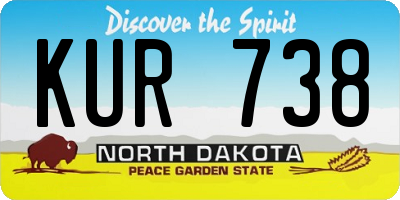 ND license plate KUR738