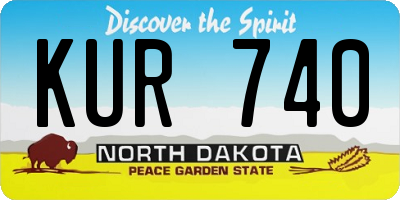 ND license plate KUR740