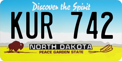 ND license plate KUR742