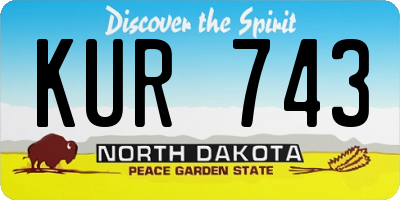 ND license plate KUR743