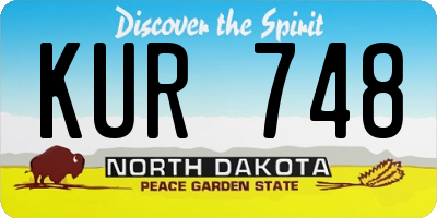 ND license plate KUR748