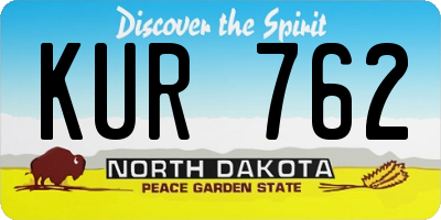 ND license plate KUR762
