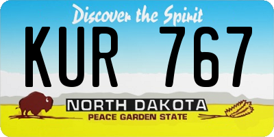 ND license plate KUR767