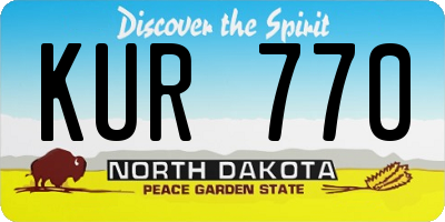 ND license plate KUR770