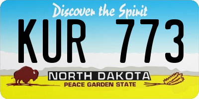 ND license plate KUR773