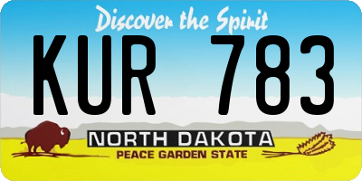 ND license plate KUR783
