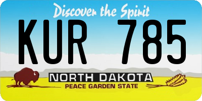 ND license plate KUR785
