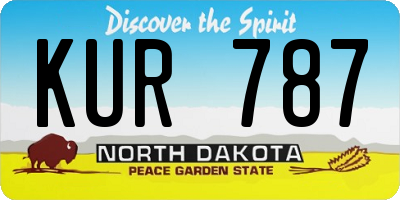 ND license plate KUR787
