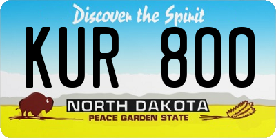 ND license plate KUR800