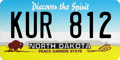ND license plate KUR812